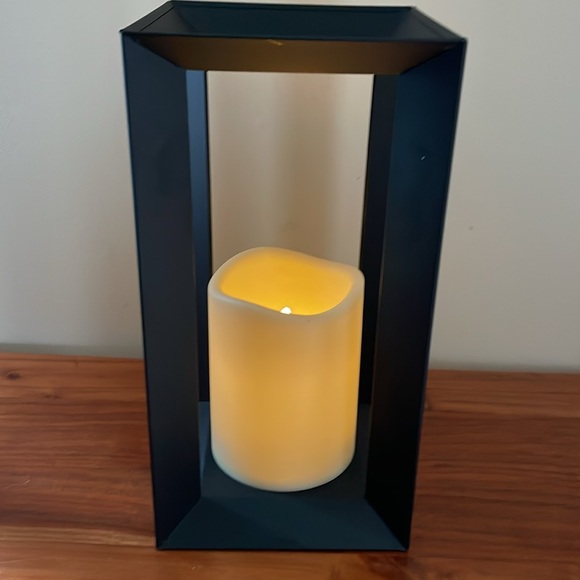 Black metal lantern cream candle lamp warm - Picture 8 of 11